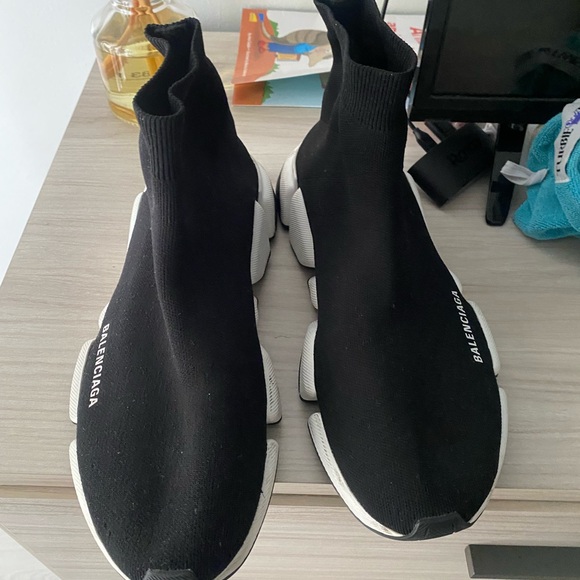 Balenciaga Black Knit Sneakers - Picture 1 of 6